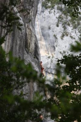 Fred dans un 6b avec vue !