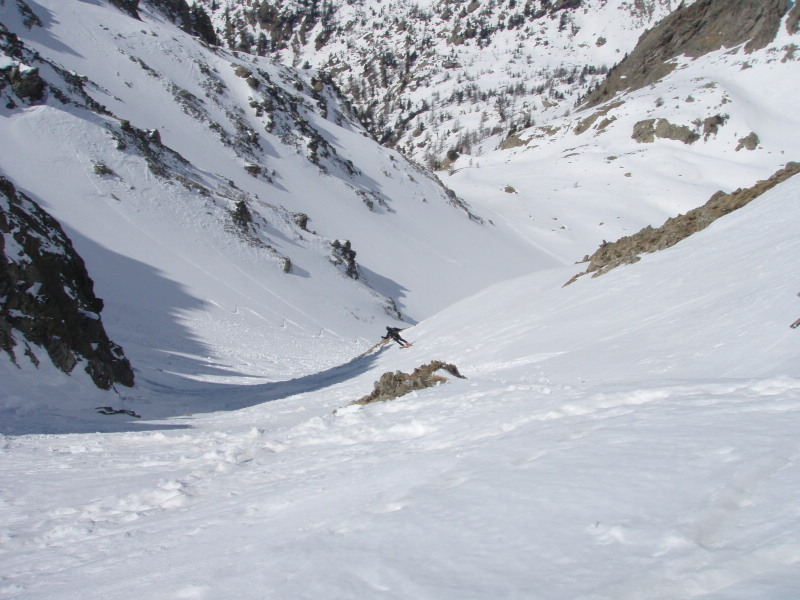 La descente dans la combe des Gaisses...en poudreuse